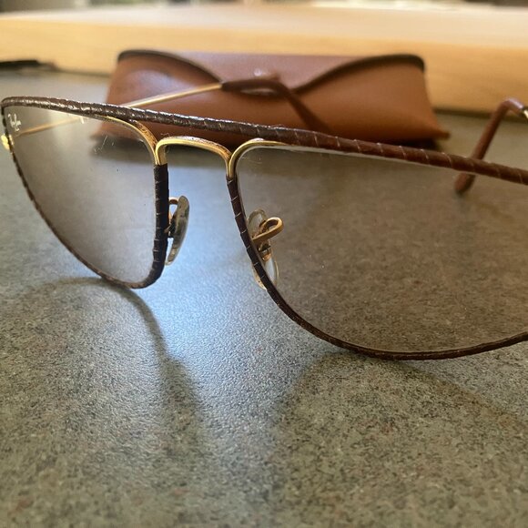 RARE Ray-Ban Bausch & Lomb Leathers Hexagonal w/Tinted Photochromic Lenses - Picture 2 of 7